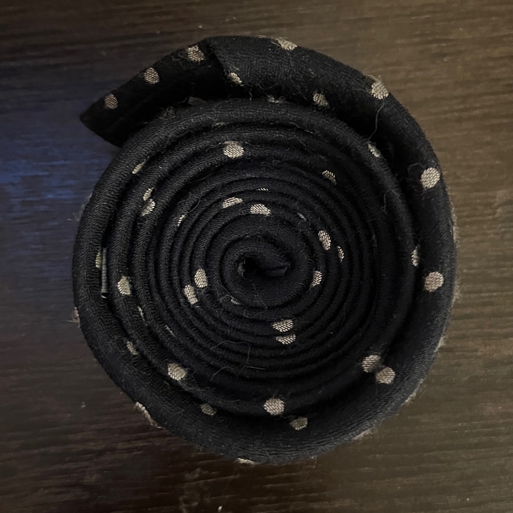 Bottega Veneta Dark Blue And Cream Polka Dot Tie
